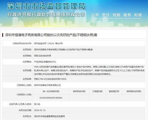 深圳市恒涌電子商務銷售以次充好的產品 不銹鋼水槽 案